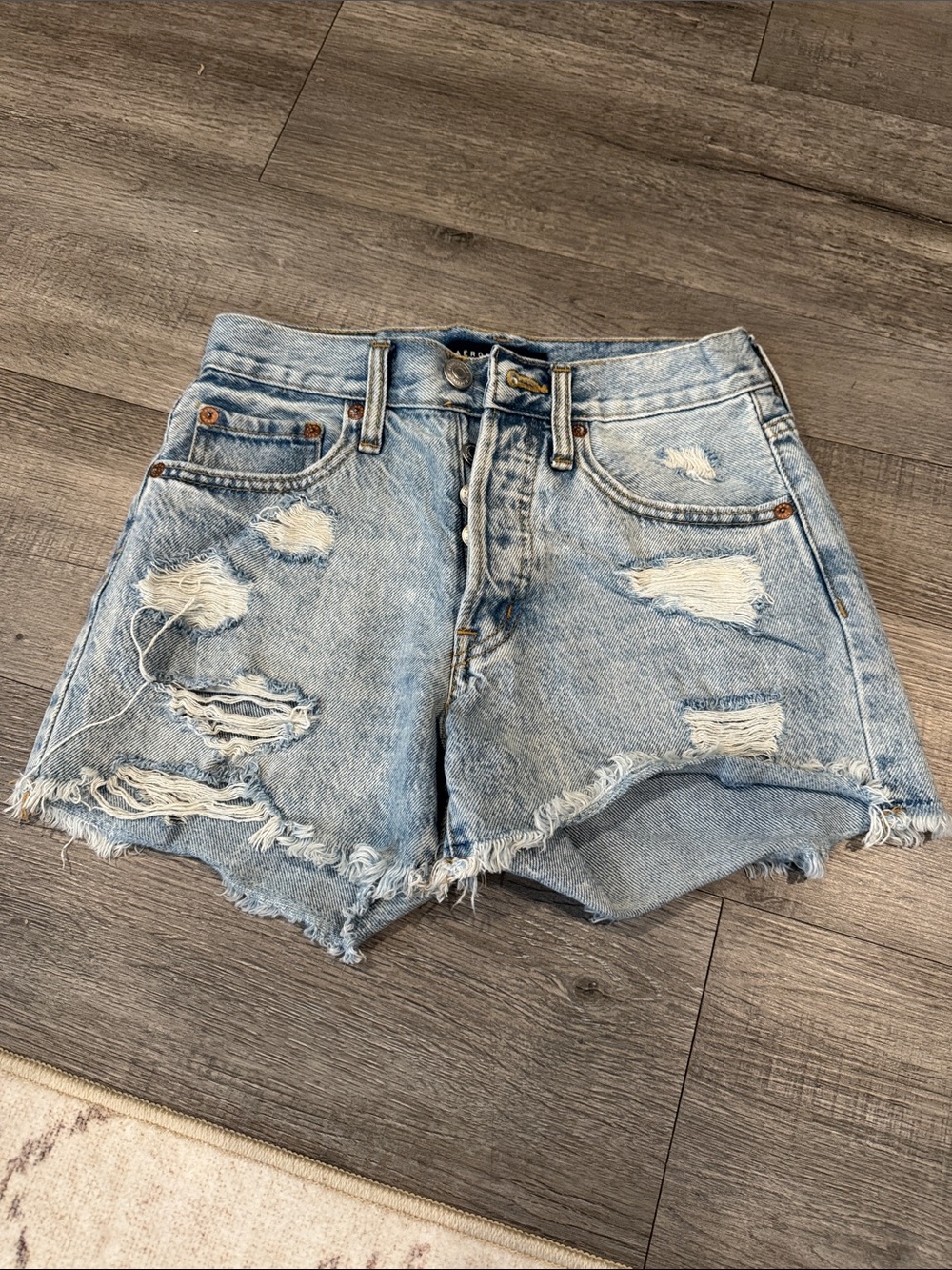 Aeropostale Light Blue Distressed Denim Shorts